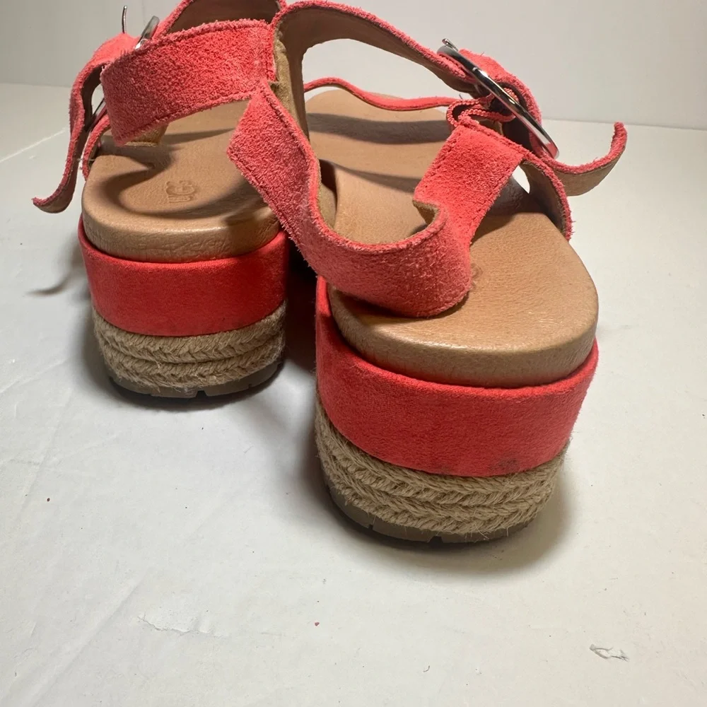 UGG‎ April Espadrille Platform Sandal Suede Shoes Size 10 Barbie Core